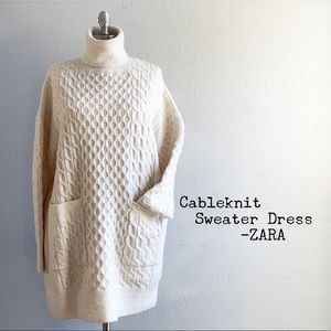 NWT Cableknit Turtleneck Sweater Dress - ZARA sz M